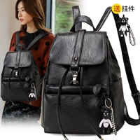 Рюкзак, модная сумка через плечо, полиуретановый универсальный вместительный и большой ранец для отдыха, в корейском стиле, коллекция 2022, на шнурках