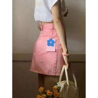 Летняя ретро джинсовая юбка, сумка, в американском стиле, коллекция 2021, с акцентом на бедрах, А-силуэт