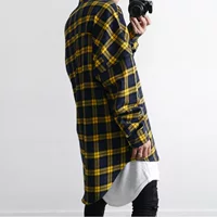 Летняя тонкая рубашка, длинная куртка в стиле хип-хоп, оверсайз, длина макси, большой размер
