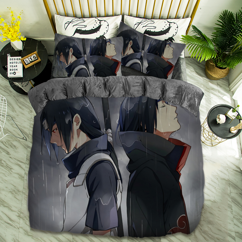 VioletCartoon comic Naruto sheet Four piece suit Yu Zhibo Weasel Quilt cover sheet dormitory Three piece set thickening keep warm