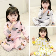 Bộ đồ ngủ cho bé Xiêm Mùa xuân và mùa thu 1 3 tuổi Đàn ông cotton dài tay 2 bé gái Dịch vụ tại nhà Công chúa cho bé Túi ngủ 0 - Áo liền quần