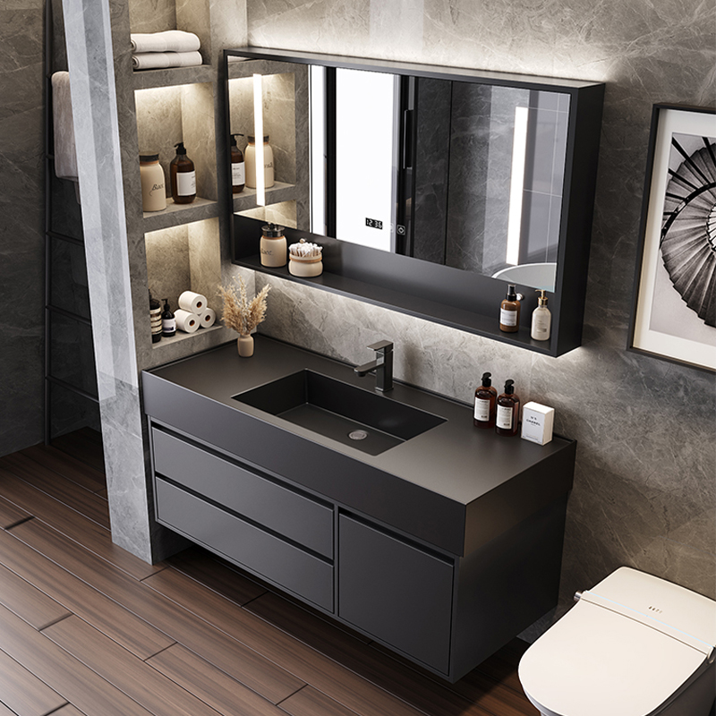 tủ gương lavabo phòng tắm Ánh sáng sang trọng phòng tắm bồn rửa hiện đại tối giản tủ phòng tắm kết hợp phòng tắm rửa tay chậu rửa tủ tủ gương thông minh gương lavabo đẹp tủ gương lavabo phòng tắm