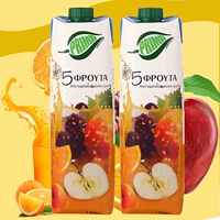 Кипр импортированный prima perma смешанный фруктовый сок 1 л*2 бутылки Pureda 5 видов фруктовых напитков