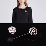Phiên bản Nhật Bản và Hàn Quốc của nước hoa nhỏ Camellia pin nhỏ khóa trâm tròn cổ áo kim áo cổ áo phụ nữ cổ áo phụ kiện trâm cài