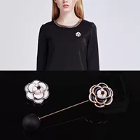 Phiên bản Nhật Bản và Hàn Quốc của nước hoa nhỏ Camellia pin nhỏ khóa trâm tròn cổ áo kim áo cổ áo phụ nữ cổ áo phụ kiện trâm cài ghim băng cài áo