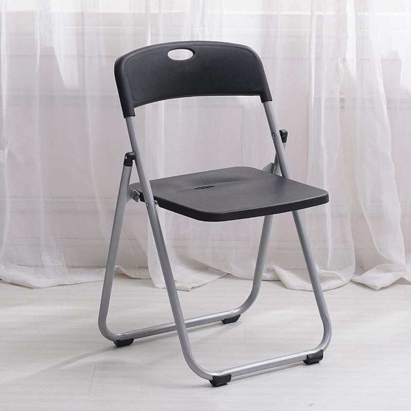 Plastic chair folding chair household chair office chair mee (1627207:3591335720:sort by color:加粗加固3017黑色)