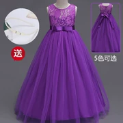 Zhongda trẻ em buổi tối ăn mặc lau váy dài cô gái ăn mặc công chúa váy mùa hè của trẻ em đàn piano máy chủ hiệu suất dịch vụ