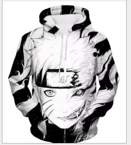 Наруто, свитшот для студентов, мужской худи с молнией, 3D