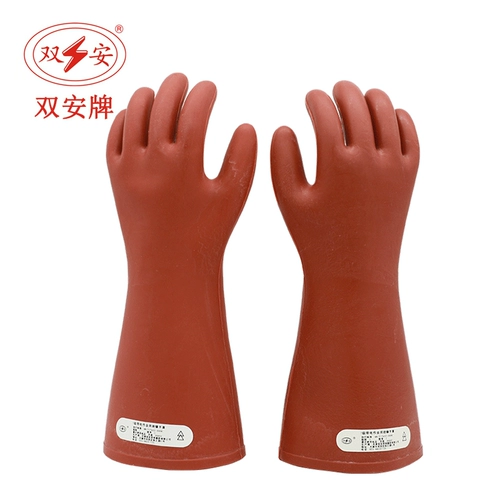 Tianjin Shuangan Rubber 10 кВ Изоляционные перчатки Профессиональные ручные перчатки с высоким содержанием напряжения. Используют 3 кВ.