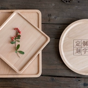 Phong cách nhật bản tấm gỗ hình chữ nhật bằng gỗ khay tấm gỗ đĩa trái cây khay bánh cup tray tấm gỗ rắn cách nhiệt pad pad