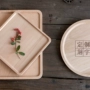 Phong cách nhật bản tấm gỗ hình chữ nhật bằng gỗ khay tấm gỗ đĩa trái cây khay bánh cup tray tấm gỗ rắn cách nhiệt pad pad khay tra dep