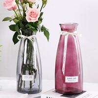 Европейская стиль стеклянная ваза большая прозрачная гидропонная простая творческая качания гостиная цветочная розовая вилка -в бутылках сухой цветок