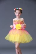Trang phục múa cho trẻ em hoa mới công chúa váy pettiskirt váy cô gái hoa chương trình hợp xướng ngày đầu năm - Trang phục