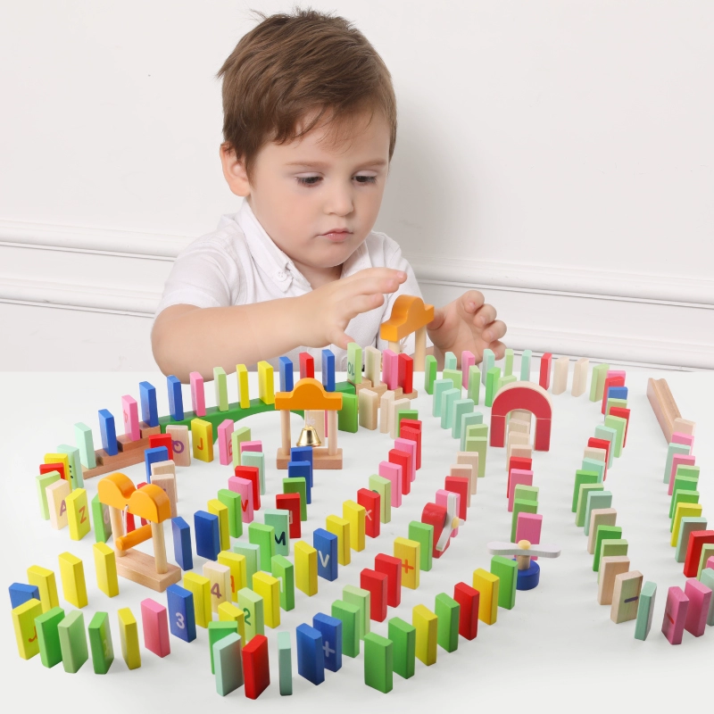 Trò chơi đồ chơi trí tuệ cho trẻ em giáo dục trẻ em domino xây dựng khối cơ quan 3-6 tuổi 4 lắp ráp 5 - Khối xây dựng
