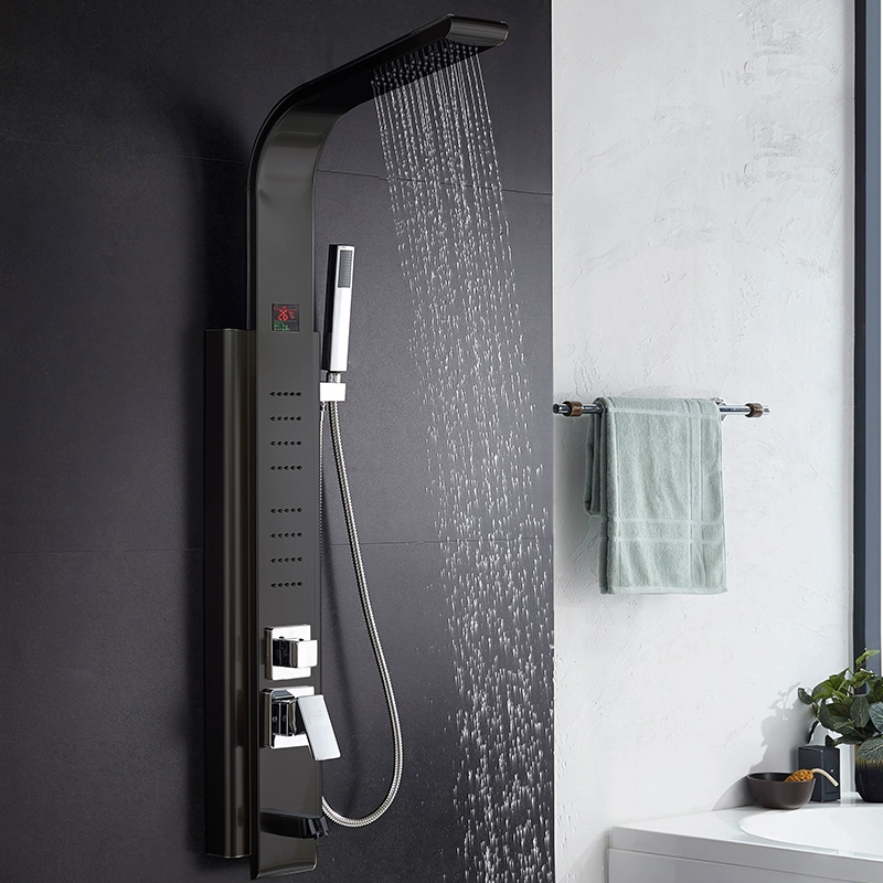 bộ sen tắm Langsi bather inox tắm màn hình hiển thị kỹ thuật số thông minh nhiệt độ không đổi bộ sen nhà tăng áp vòi sen cột vòi nước nóng lạnh inax vòi nước nóng Vòi hoa sen