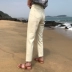 Quần jeans lửng ống suông nữ mùa hè 2018 xuân hè mới cao eo nhỏ Harlan giản dị 9 quần quần jean ống rộng nam Quần jean