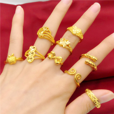 new 24k gold-plated ring female liveliness simple