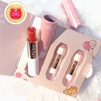 Cô gái Tim Stars Lipstick Đặt Giữ Ẩm Cắn Lip Trang Điểm Jelly Sandwich Đôi Môi Mèo Vàng Lá Son Môi bảng màu son merzy vỏ tím