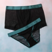 Quần lửng lưới trong suốt quyến rũ eo thấp quần lửng nữ gợi cảm bộ đồ lót hot 2018 mới