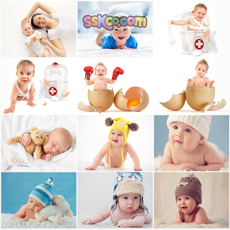 高清JPG素材欧美宝宝图片外国可爱萌娃吃饭睡觉新生母婴儿摄影照