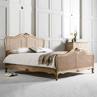 Американская полная полная деревянная рама виноградная лоза Кровать французская сельская спальня 1,8 метра двуспальная дуб с двойной кровать