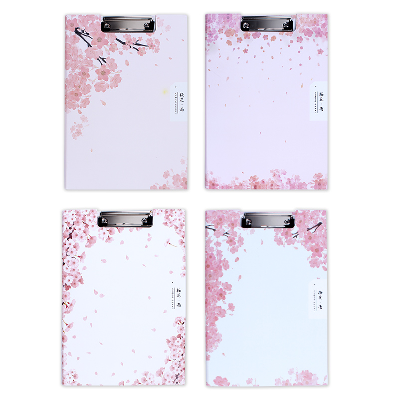 Cherry Blossom RainA4 File clip like a breath of fresh air write Examination paper Stationery Plate clamp Information book For students to work in an office Writing pad