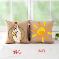 Cá nhân hoá in ấn khâu gối cartoon gối trên ghế sofa phòng khách mặt trời tình yêu trở lại xe đệm - Công cụ & phụ kiện Cross-stitch thêu tranh chữ thập