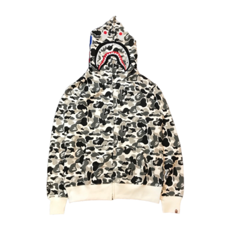 Ink White GrayChaopai ins Go through Genuine BAPE loose coat shark camouflage Luminous Sweater men and women Couples dress Spring and Autumn Hoodie