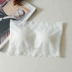 Một mảnh màu trắng với miếng đệm ngực quấn ống ngực phía trên dưới cùng tất gợi cảm bên trong kết hợp với áo lót ren chống thất bại phụ nữ - Ống Ống
