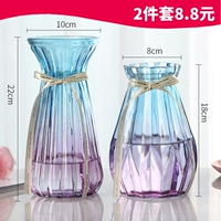[Два -цельный комплект] Nordic Glass Vase Color Transparent Lily Figeth Bamboo Гидравлическая ваза гостиная цветочные украшения украшения