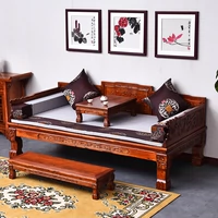 Кровать Luohan Сплошная древесина, китайский вяза и тензон, трехборный диван, антикварная комбинация, гостиная с одной кроватью, головка Tiger Foot Dragon