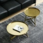 bên Scandinavian đồ nội thất quan sát kim loại ròng rọc bàn cà phê hiện đại một vàng đơn giản vài tròn nhỏ bàn cà phê Điện thoại bàn - Bàn trà bàn sofa