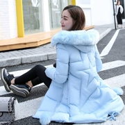 Phụ nữ mang thai áo khoác cotton mùa đông xuống quần áo cotton nữ dài một từ mùa đông Phiên bản Hàn Quốc của áo khoác cotton lỏng mang thai thủy triều