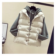 Xuống cotton vest nữ mùa thu và mùa đông 2017 mới không tay cotton vest vai đứng ngắn vest cotton vest