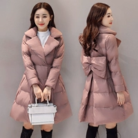 Quần áo cotton nữ dài phần mới phiên bản Hàn Quốc của mùa đông hoang dã rộng rãi áo khoác cotton dày một từ áo choàng lông bông phong cách thủy triều - Bông áo phao lót lông cho bé