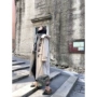 Zhang Beibei ibell mùa đông 2018 phụ nữ Hàn Quốc cashmere phần dài áo len sừng khóa áo len áo khoác nữ