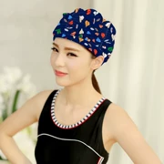 In mũ bơi dễ thương cặp đôi thiết bị bơi màu xanh cô gái gợi cảm cá tính người lớn Hàn Quốc chuyên nghiệp tóc dài thoải mái - Mũ bơi