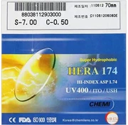 Hàn Quốc nhập khẩu Kemi 1.74 siêu mỏng aspherical kính với cứng chịu mài mòn cận thị loạn thị kính 2 giá