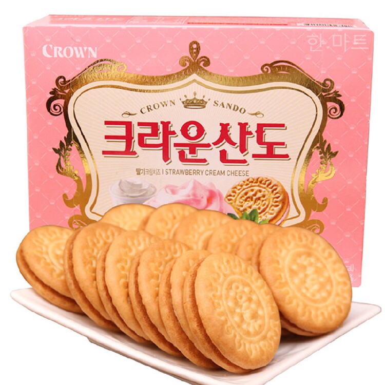 crown克丽安草莓夹心饼干323g2盒