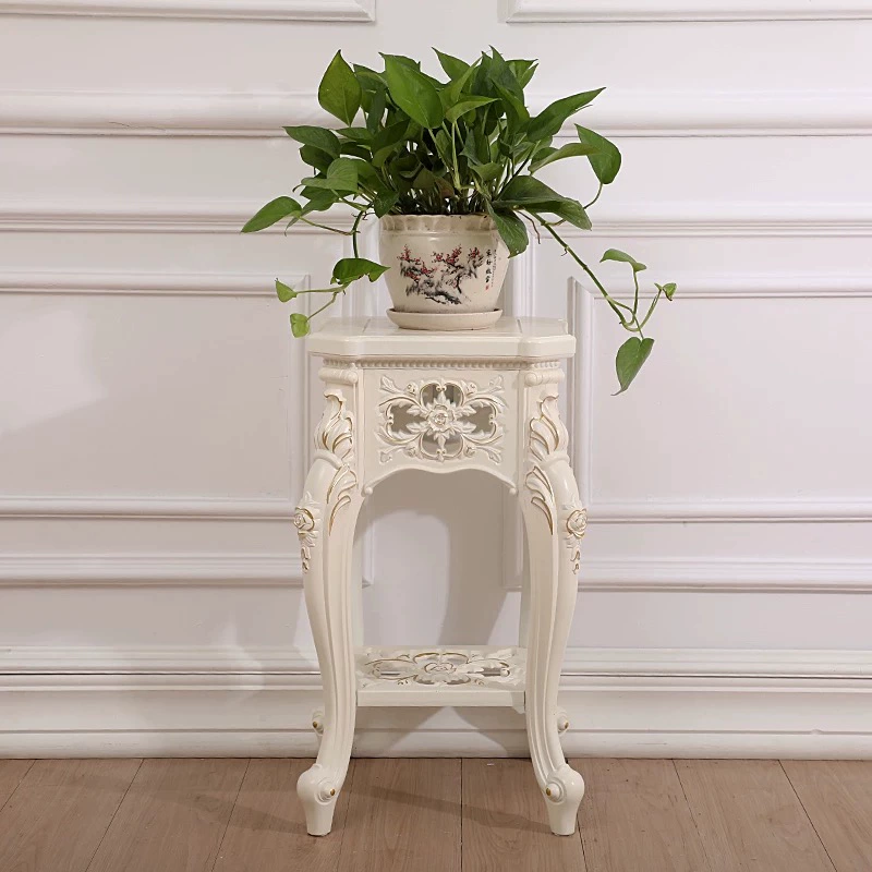 Giá 
            đỡ hoa theo phong cách châu Âu tùy chỉnh giả gỗ nguyên khối phòng khách màu trắng đơn giản hiện đại mục vụ hoa một vài thì là màu xanh lá cây giá đỡ chậu hoa giá đỡ nhiều tầng kệ cây cảnh ban công kệ để chậu hoa ban công 