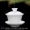 Bộ đồ uống bằng sứ trắng cao cấp Bộ bát đĩa tùy chỉnh ba lon trà lớn nhỏ nhỏ màu trắng Jing - Trà sứ