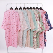 Áo ngủ nữ mùa hè áo choàng tắm bông gạc mỏng đồ ngủ nữ Nhật Bản kimono áo choàng tắm kích thước lớn bình thường hấp nhà