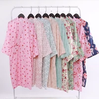Áo ngủ nữ mùa hè áo choàng tắm bông gạc mỏng đồ ngủ nữ Nhật Bản kimono áo choàng tắm kích thước lớn bình thường hấp nhà bộ pijama lụa