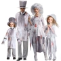 áo choàng haloween Trang phục hóa trang Halloween kinh dị tráng màu xám ma cà rồng cô dâu hóa trang cosplay zombie phù hợp với halloween2021