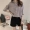 Mùa hè 2018 phiên bản Hàn Quốc mới của áo sơ mi sọc mỏng lỏng nữ tay áo bảy điểm áo sơ mi giản dị chạm đáy áo thủy triều