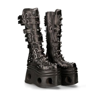 taobao agent New ROCK Spanish official genuine M-734-C4 rock metal Gothic chain leather thick sole shoes