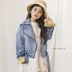 chữ chỗ Hàn Quốc ngách Tide thương hiệu cô gái mới 2019ss trẻ em thường denim jacket - Áo khoác Áo khoác