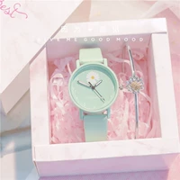 Мятные брендовые универсальные свежие часы, в корейском стиле, простой и элегантный дизайн, для средней школы