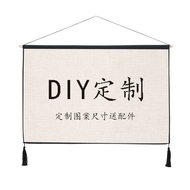 Tùy chỉnh Bắc Âu trang trí tấm thảm ins nền tường treo mét hộp bìa vải cotton linen art tranh tấm thảm