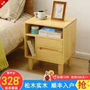 Người lớn Thượng Hải đa chức năng locker gỗ rắn bàn cạnh giường ngủ với màu trắng tối giản sáng tạo màu gỗ tủ đầu giường